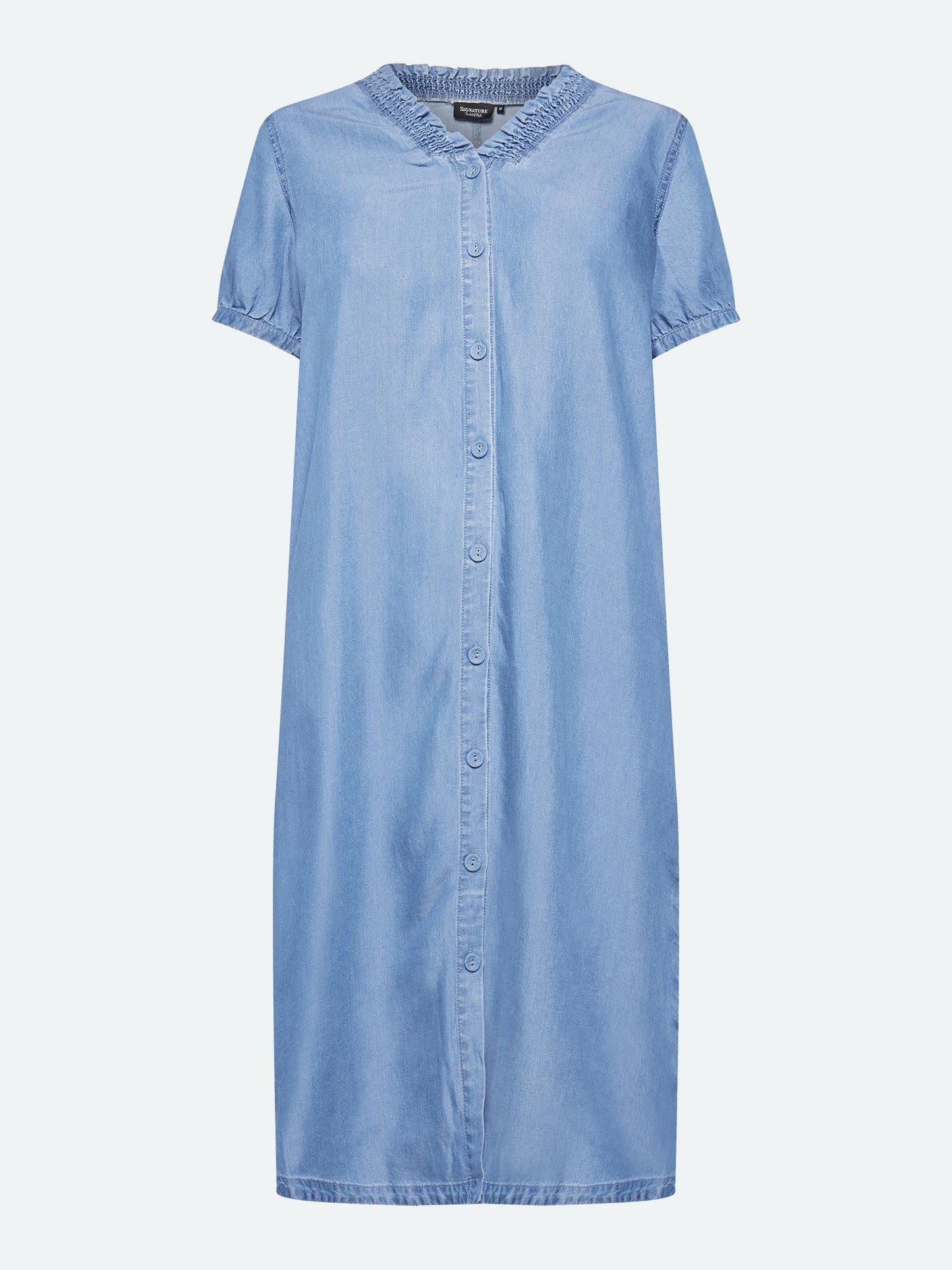 Lang Kjole i Tencel jeansblå