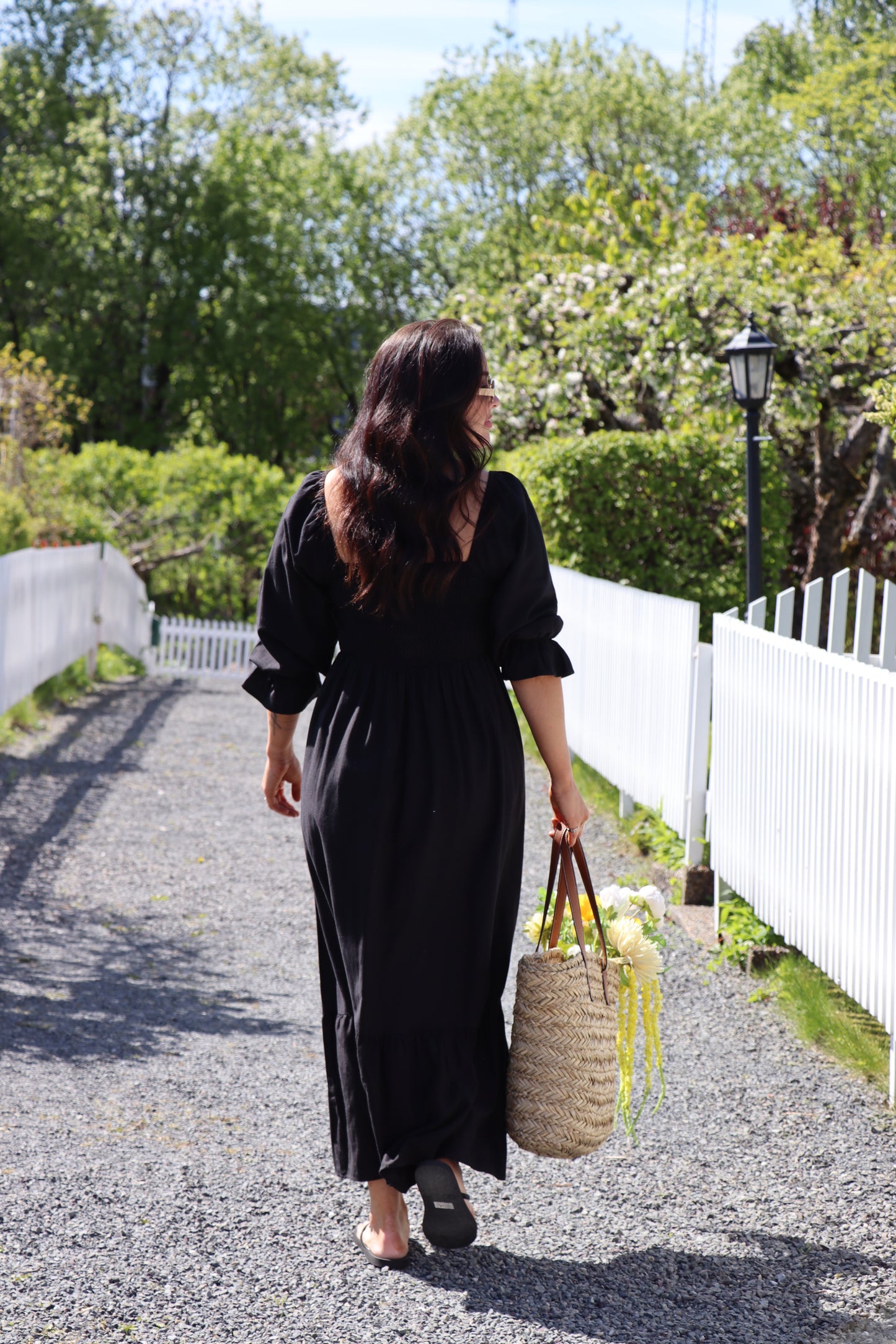 VMMARIELL 3/4 Squareneck ankle dress black