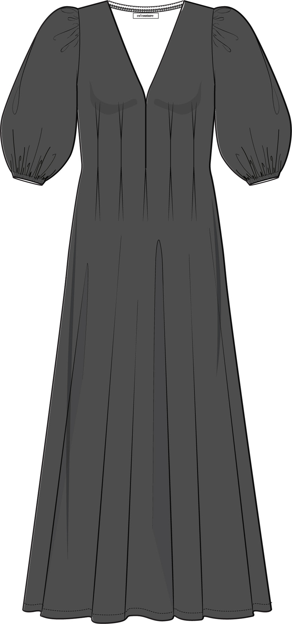 PoppyCC Pleat Dress black