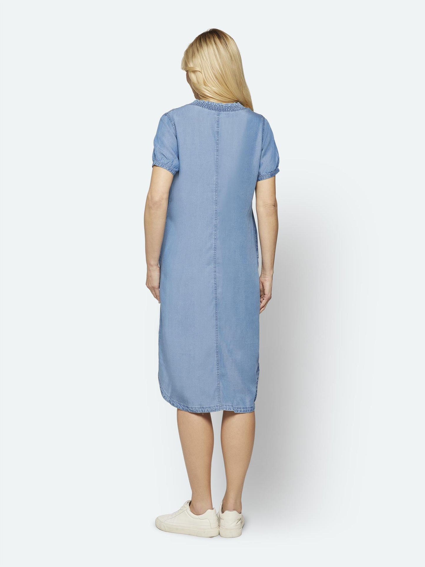 Lang Kjole i Tencel jeansblå