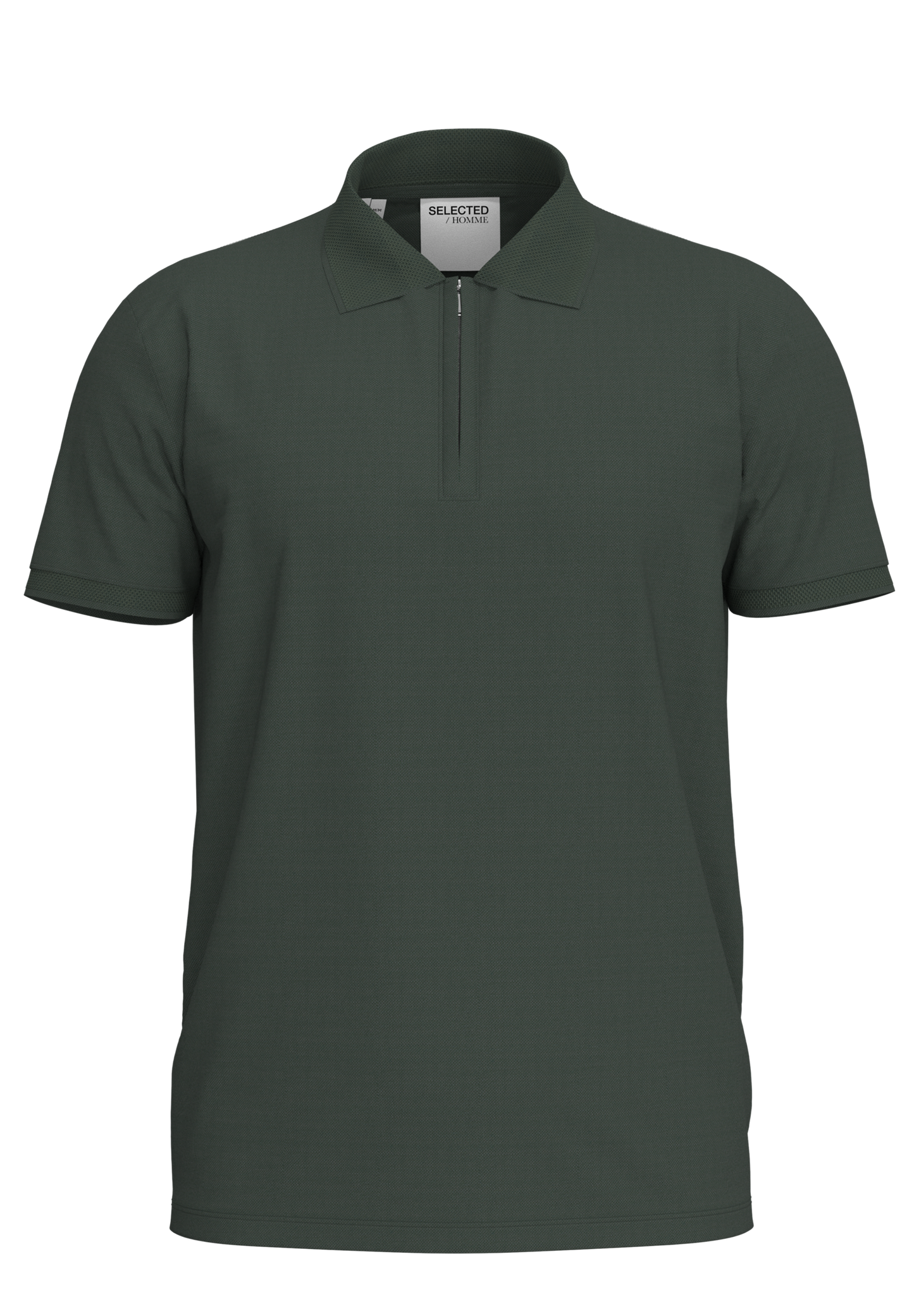 Slhfave Zip Ss Polo Forrest Night