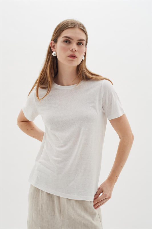Alma lin t-shirt hvit