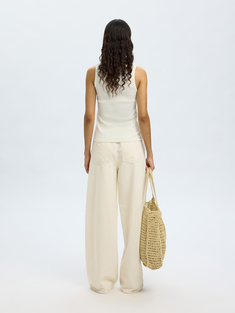 Slf Anna Tank top u-neck black offwhite
