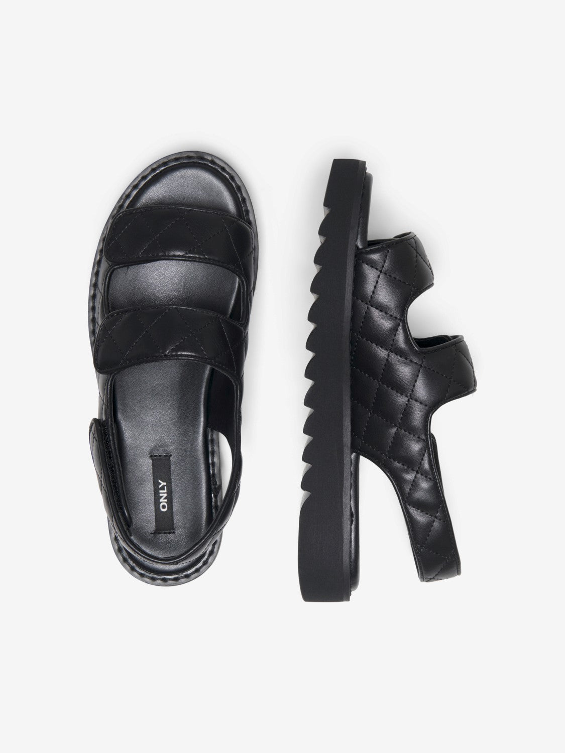 Chunky quiltet sandal black