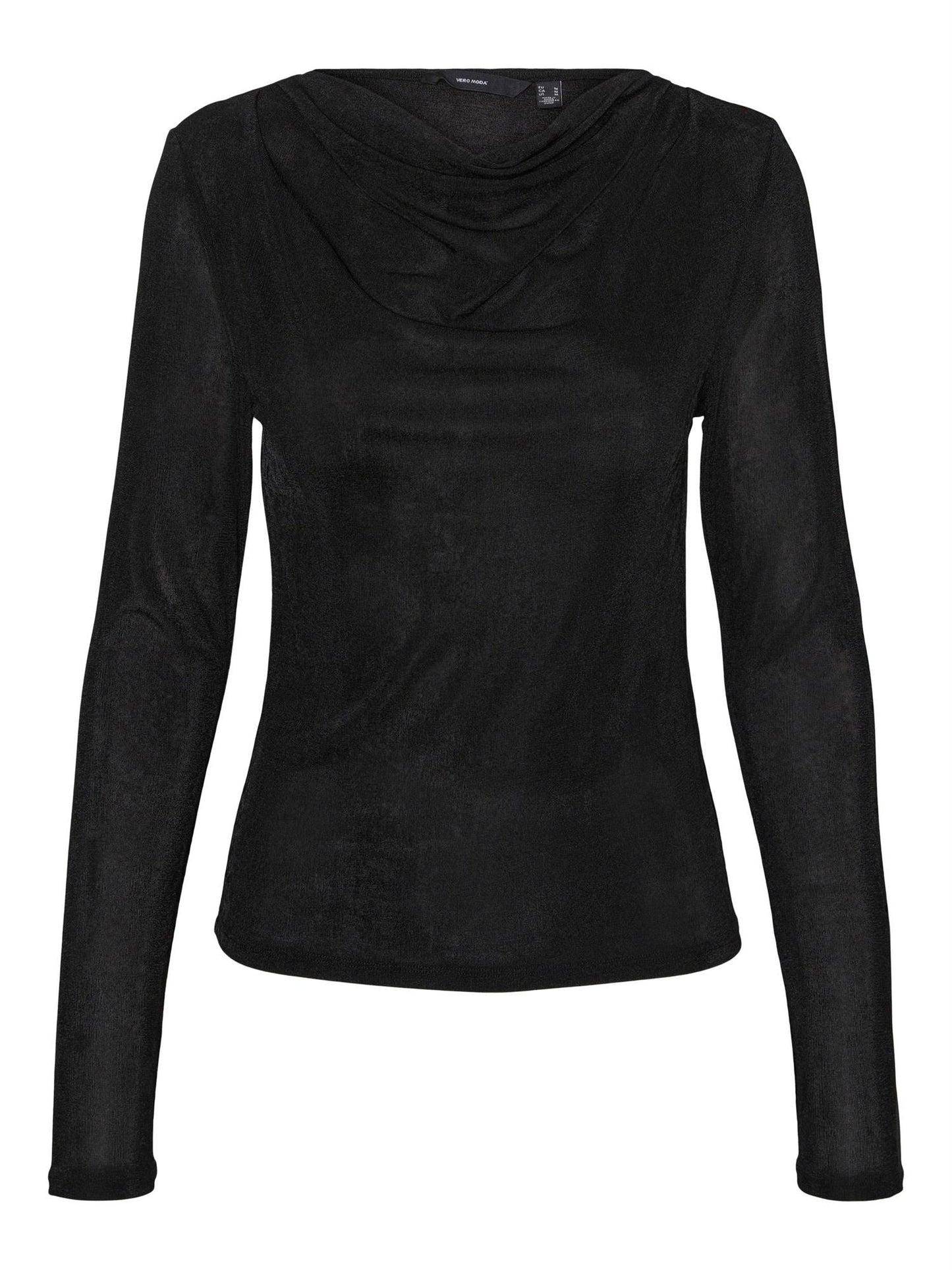 Nara Ls Pleat top Black