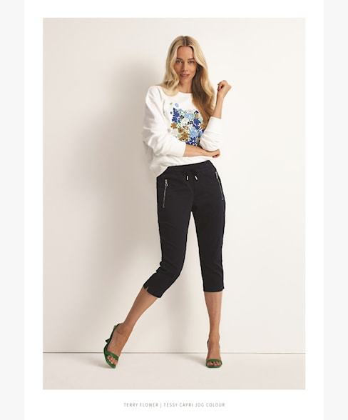 Tessy Capri Jog Colour Navy