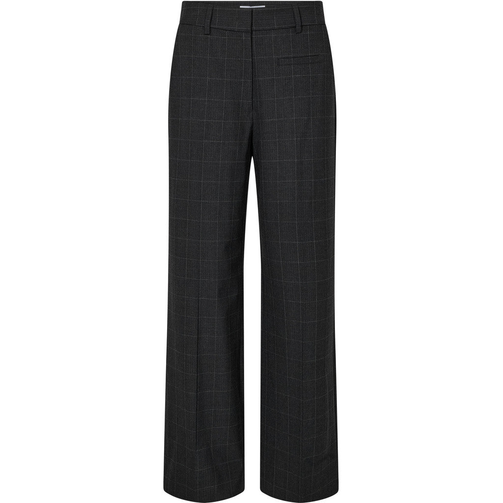 Smokey Check Plain Pant- grå