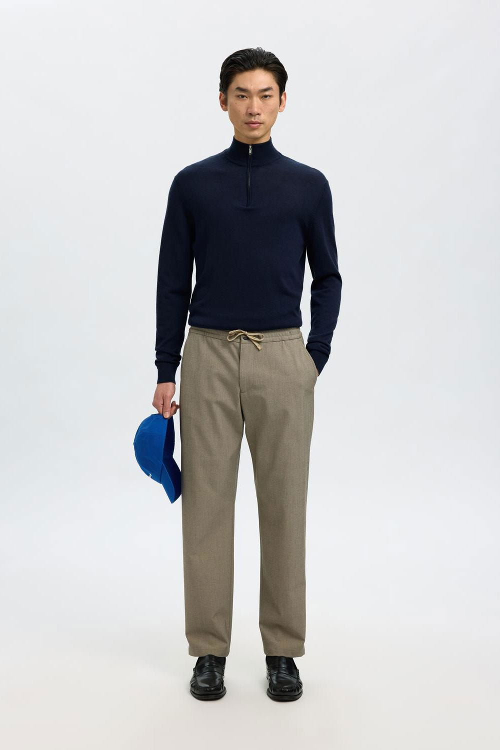 Slmtray Ls Knit Merino Half Zip Noos