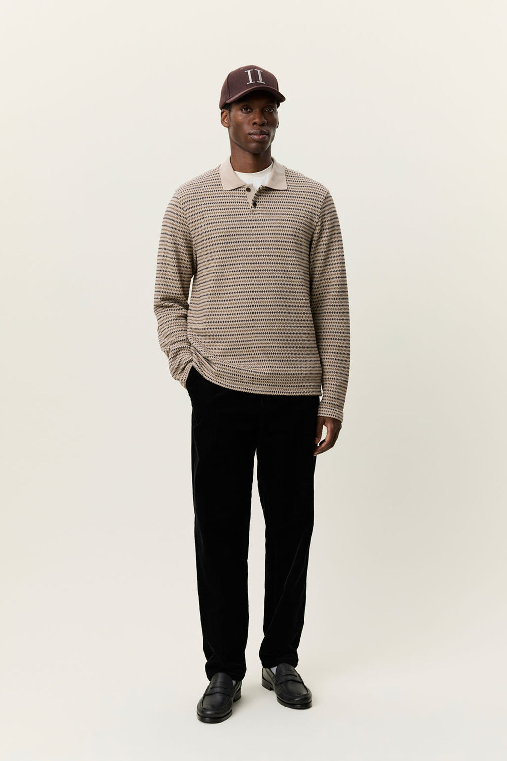 Knitted Stripe Polo