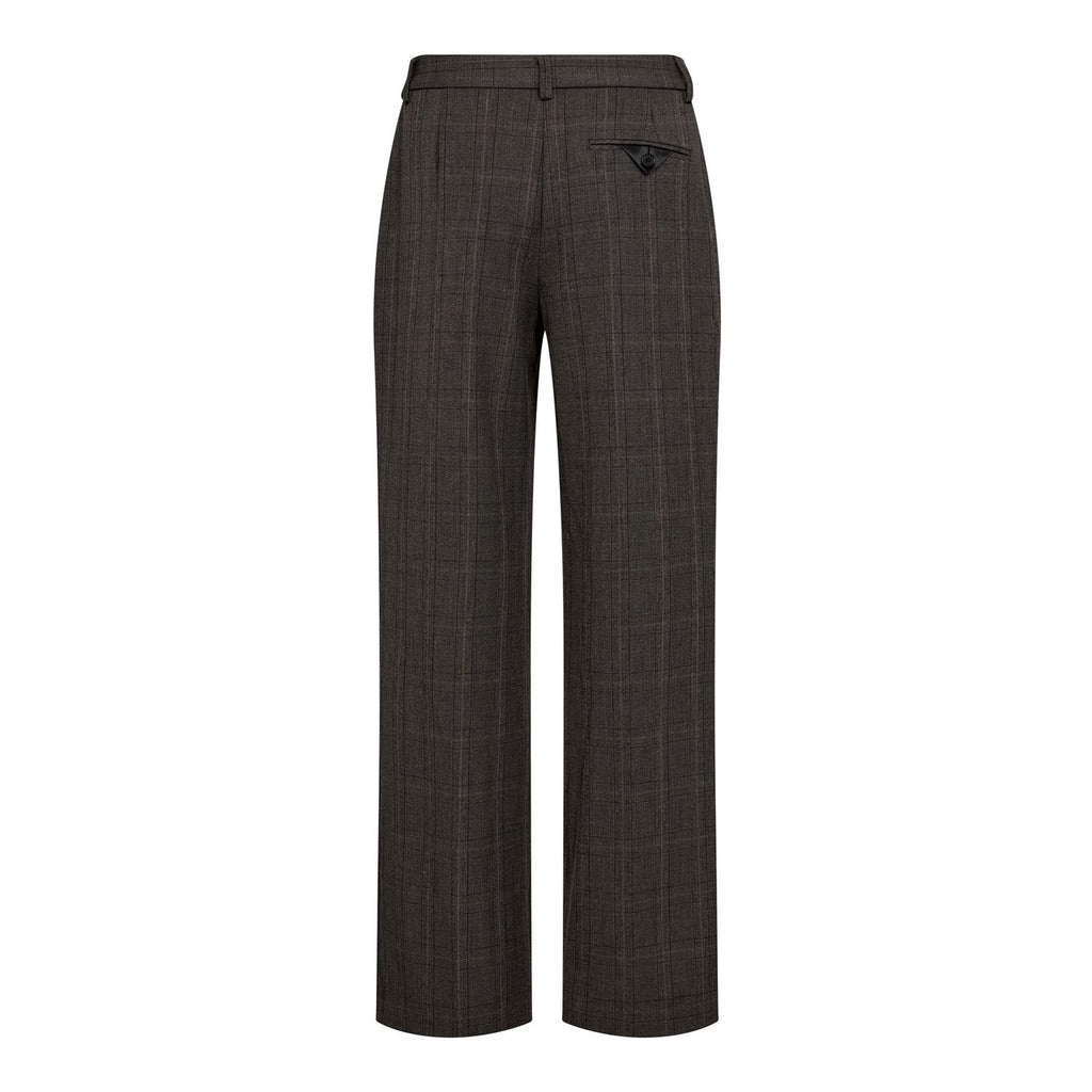 Check Fit Plain Pant - mocca