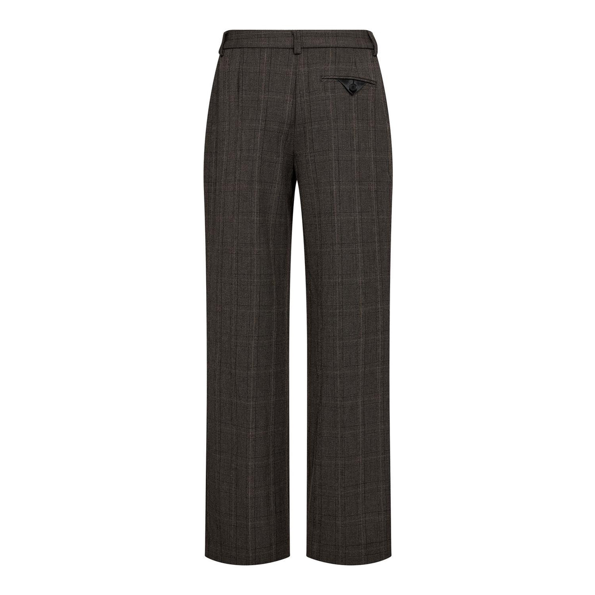 Check Fit Plain Pant - mocca