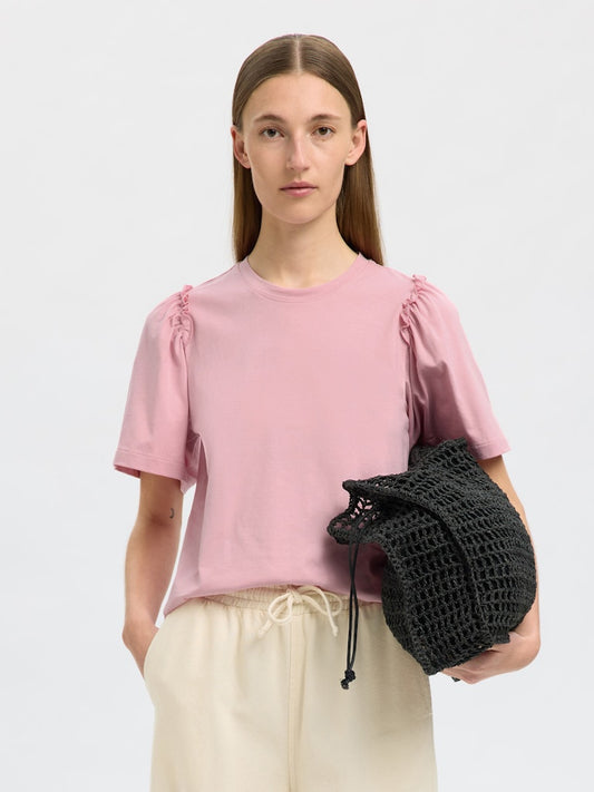 SlfPenelope 2/4 ruffle T-shirt Rosa