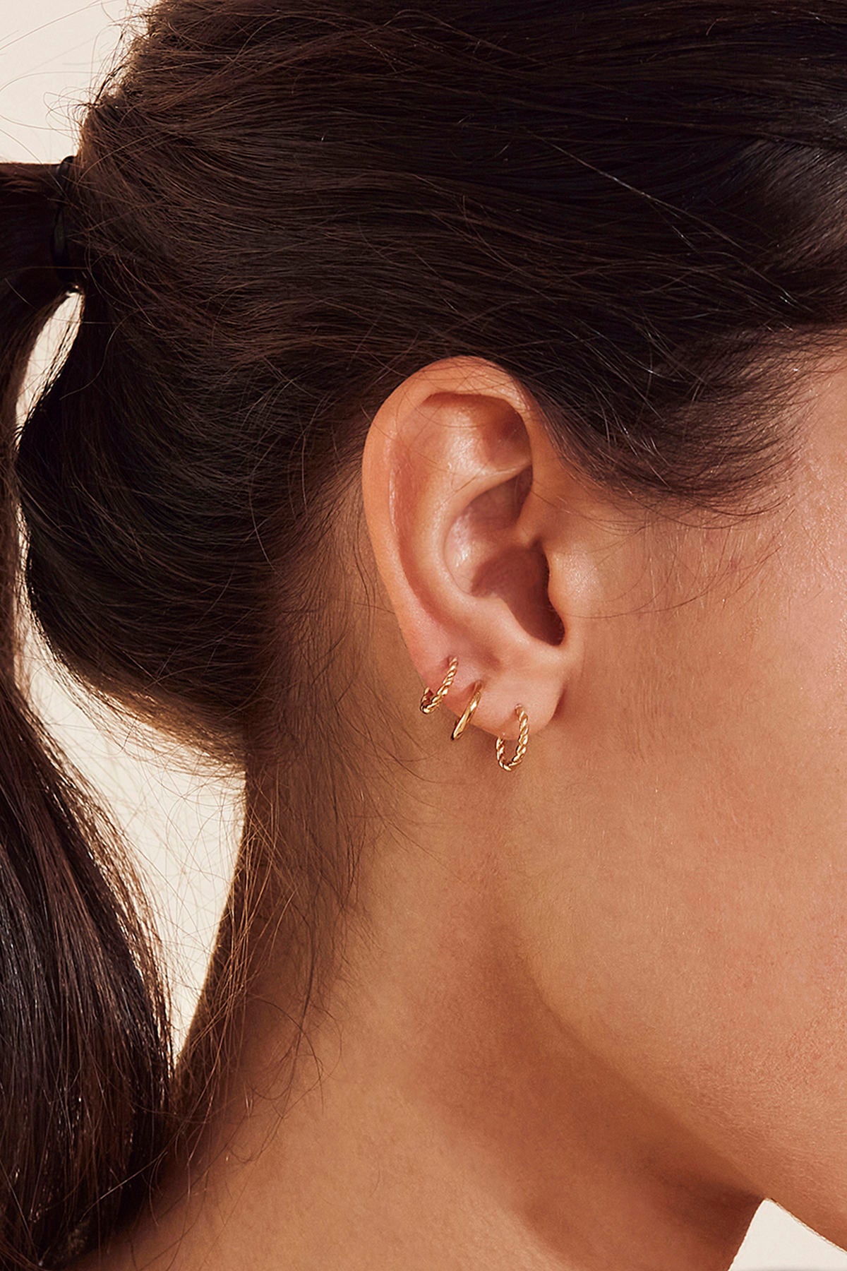 Duo Pair Creoles Gold