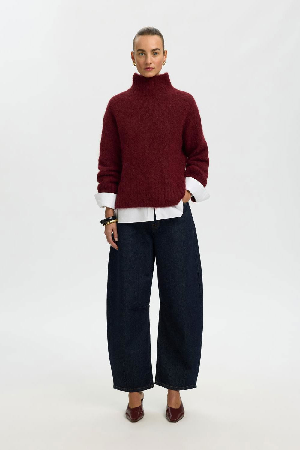 Slwgabriella Ls Knit High Neck Noos
