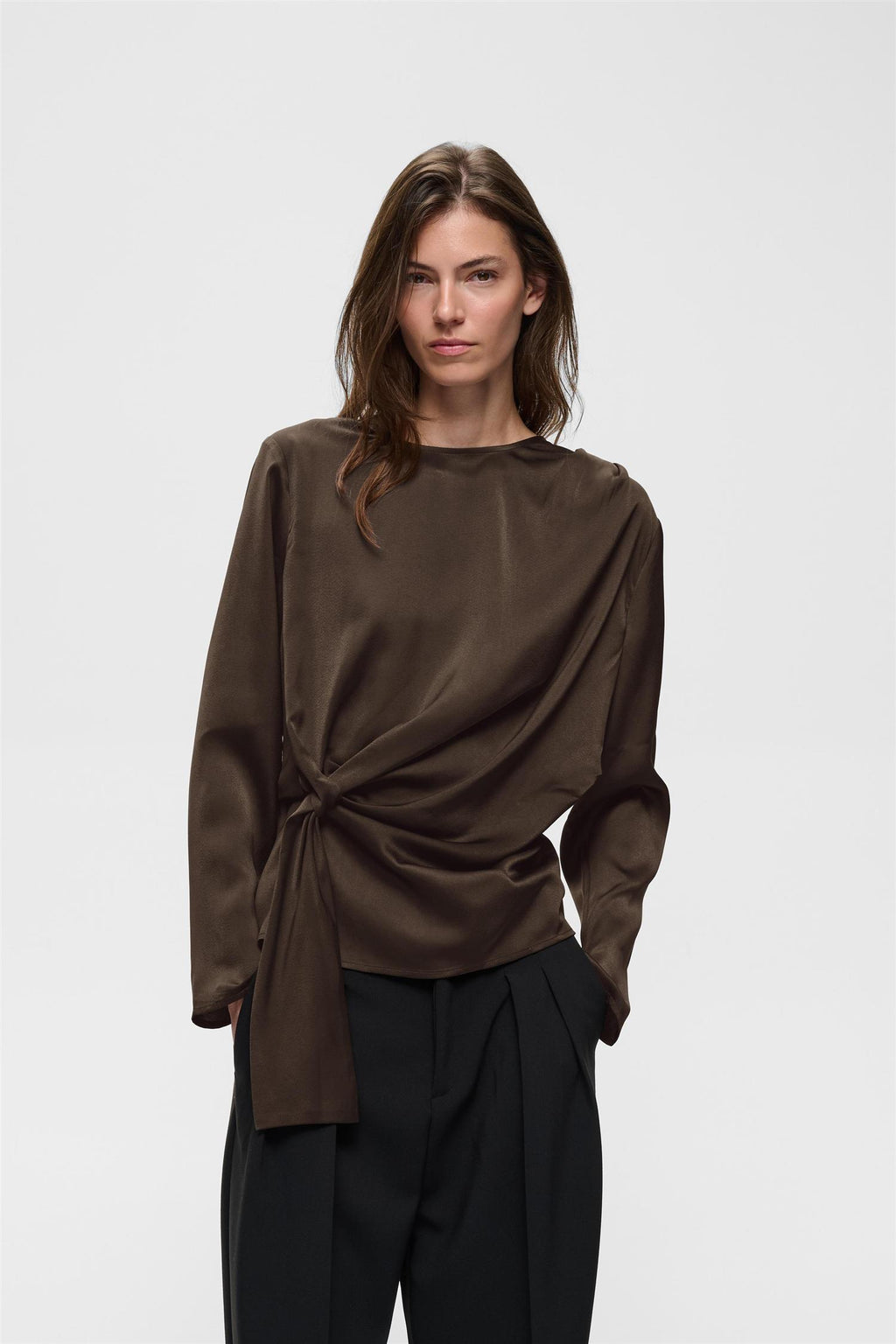 Satineiw Knot Blouse