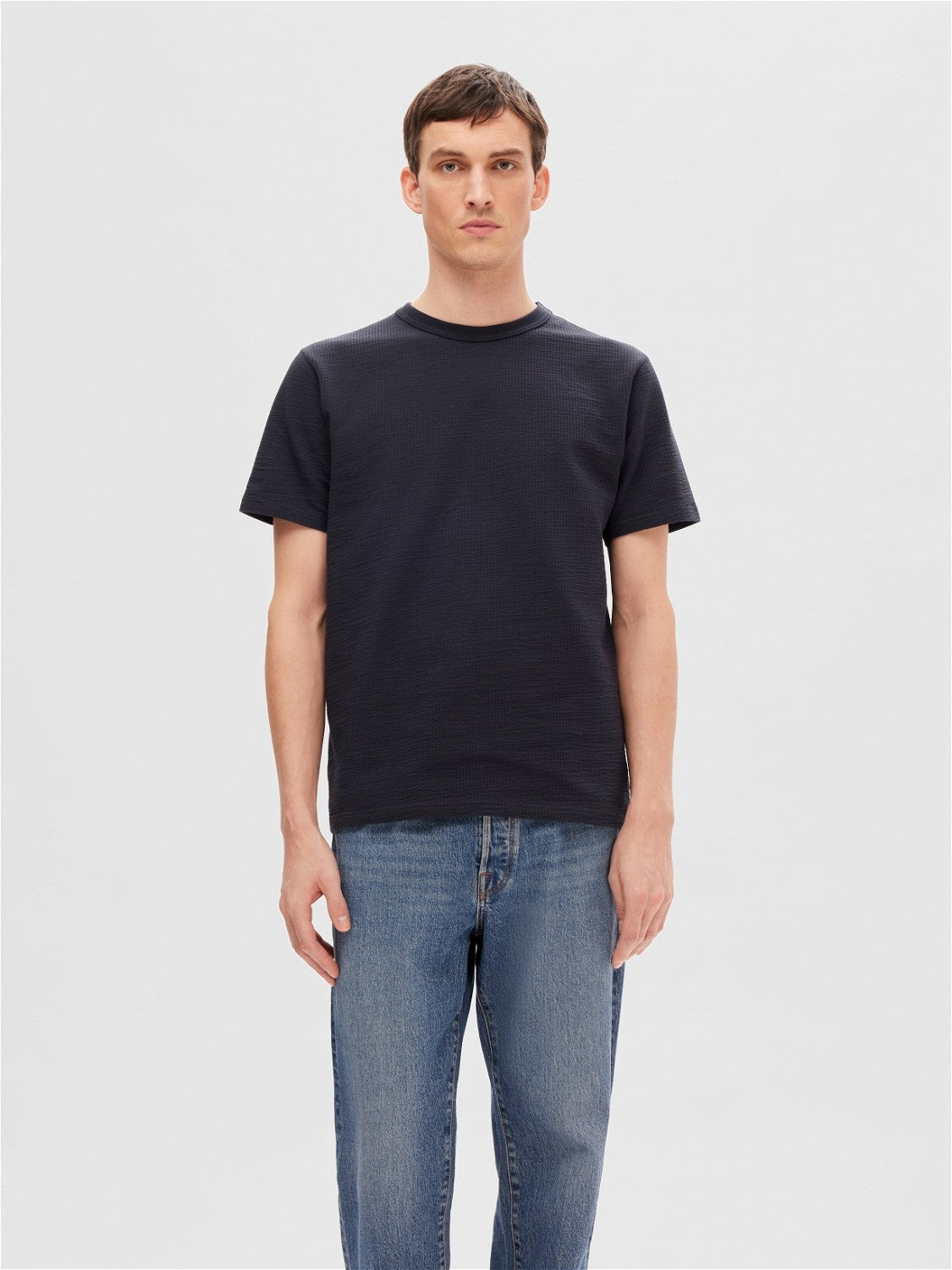 Sander seersucker SS o-neck tee