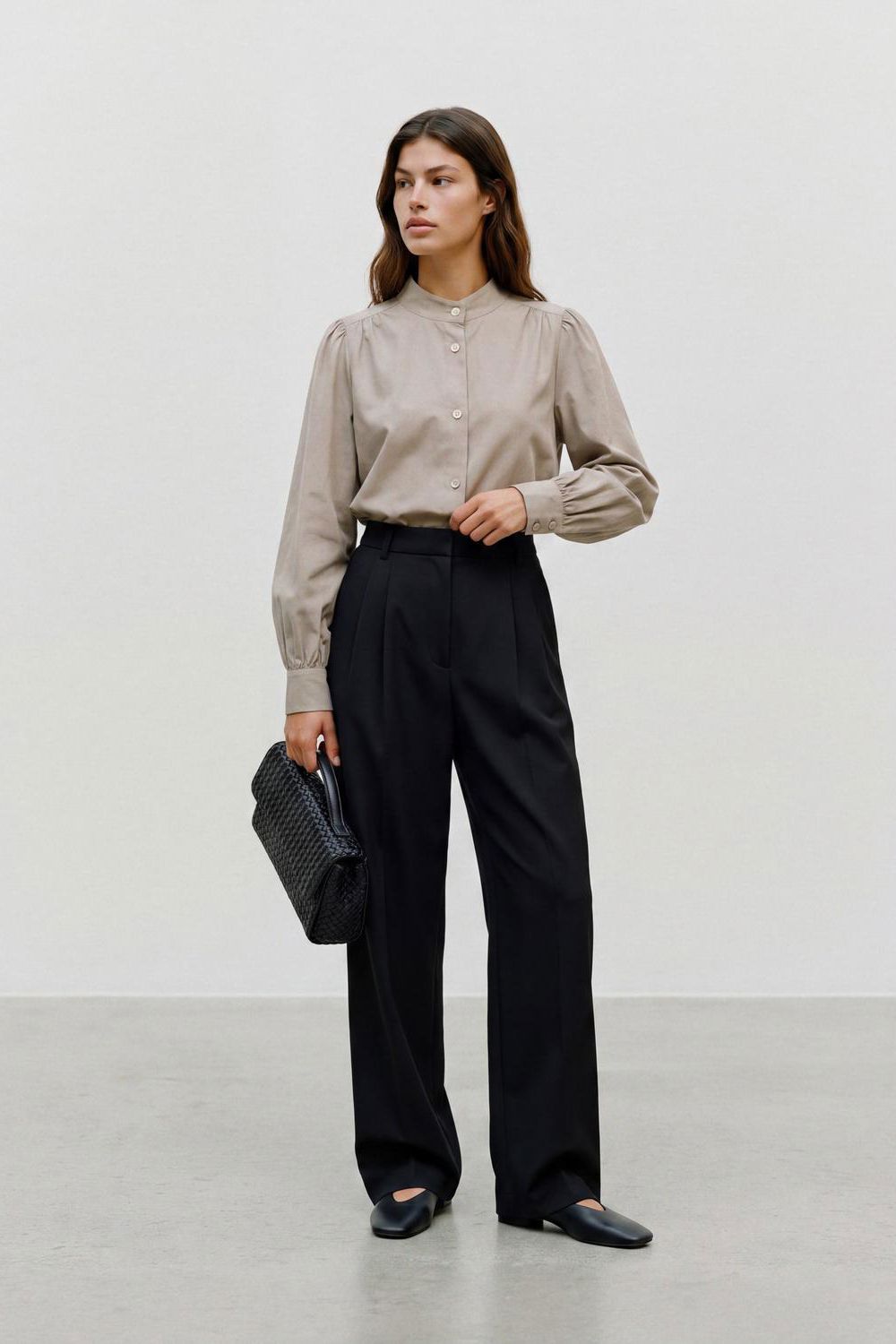 Vmbriar Ls High Neck Shirt Wvn Ret