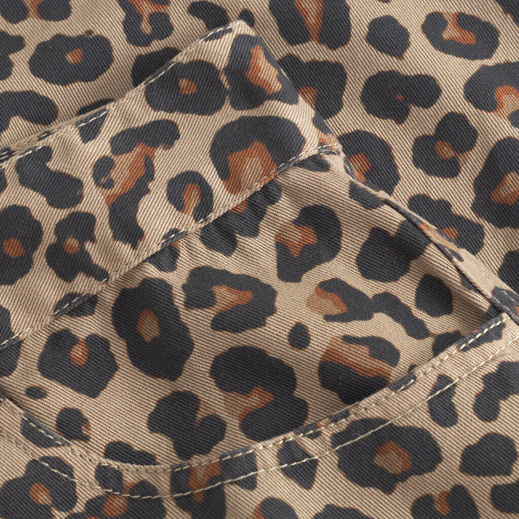 Leopardprint skjørt 3/4 lengde