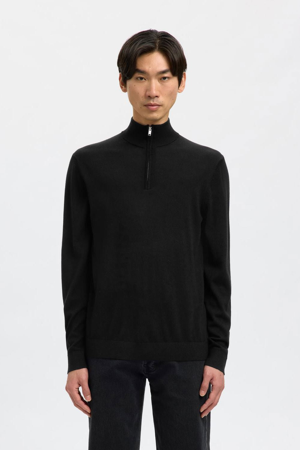 Slmtray Ls Knit Merino Half Zip Noos