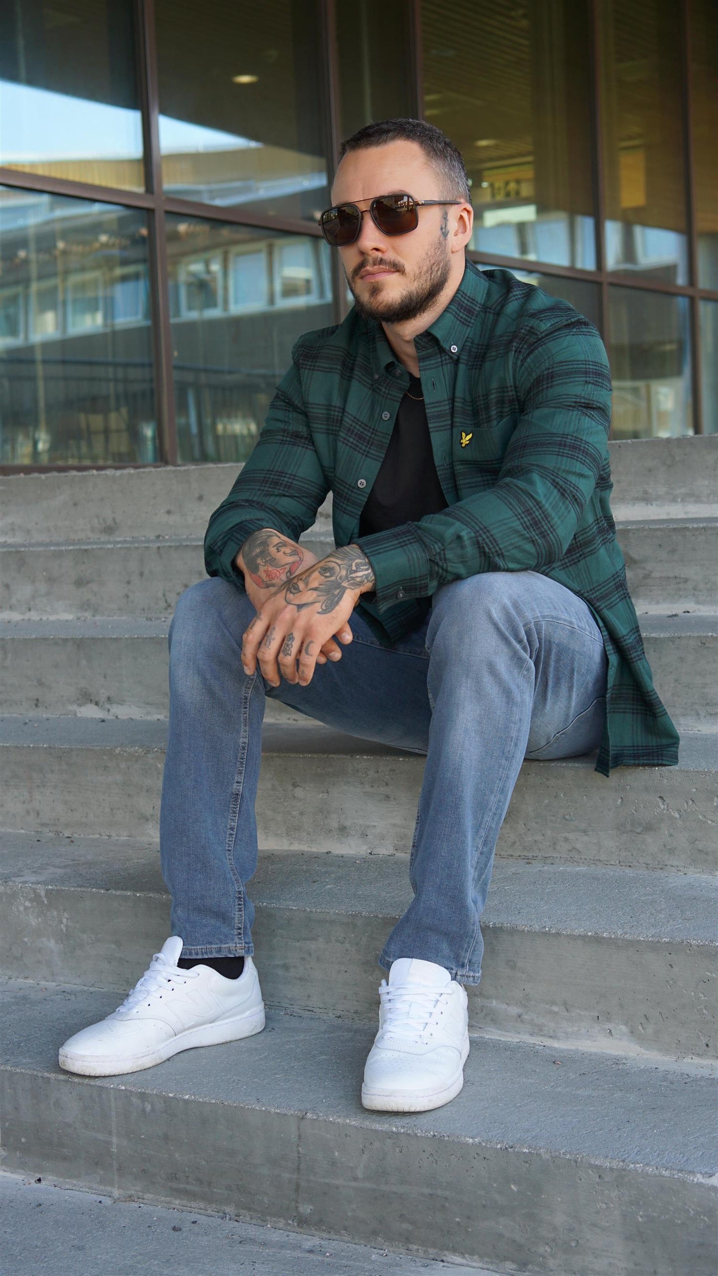 Tonal Check Flannel Shirt