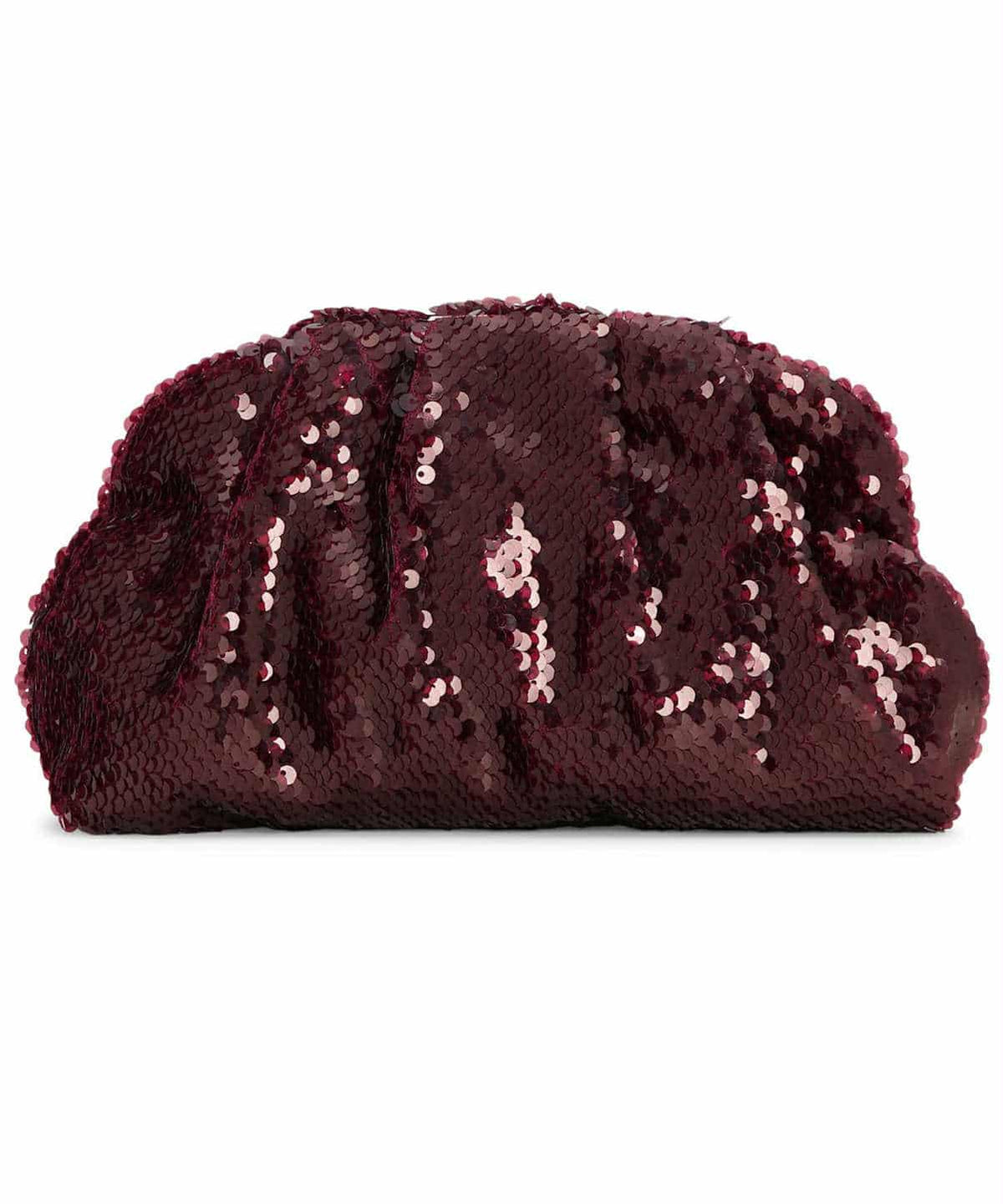SEQUIN CLUTCH BAG - burgunder