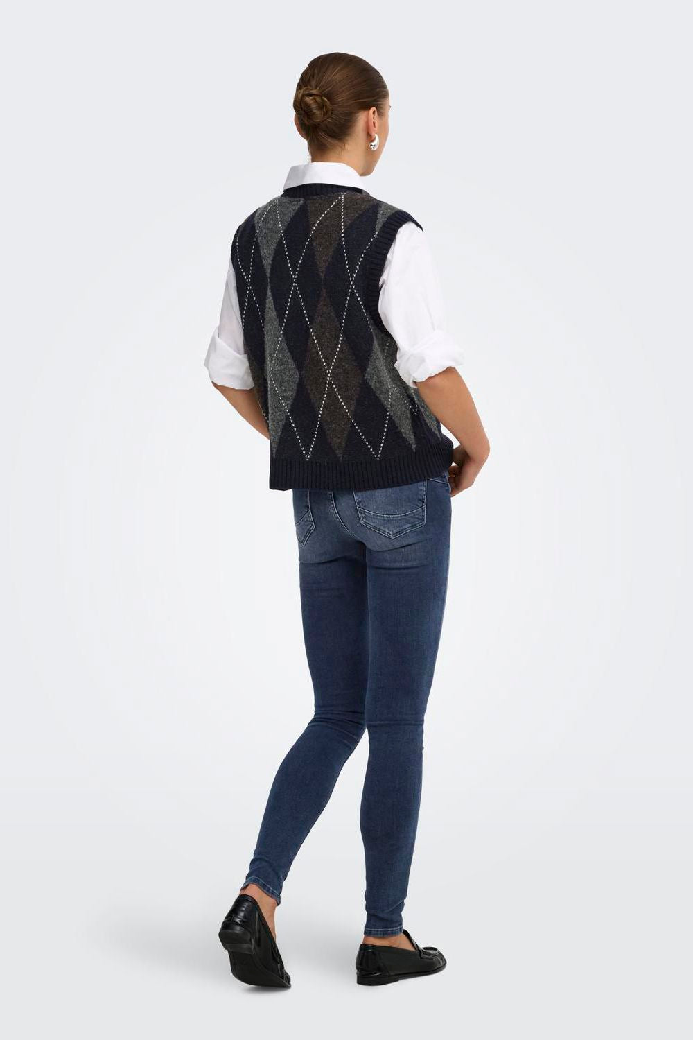 Onlrhombus Argyle Vest Knt Noos