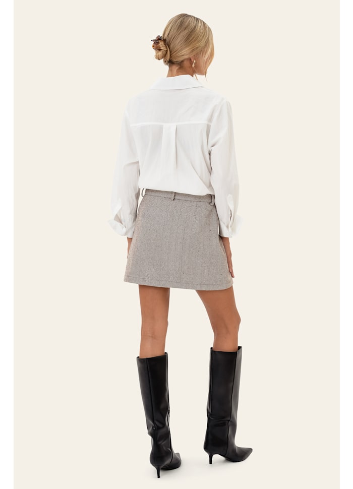 Kaia Mini Skirt - Brown stripes