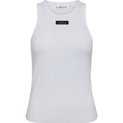 Rib Badge Tank  - white
