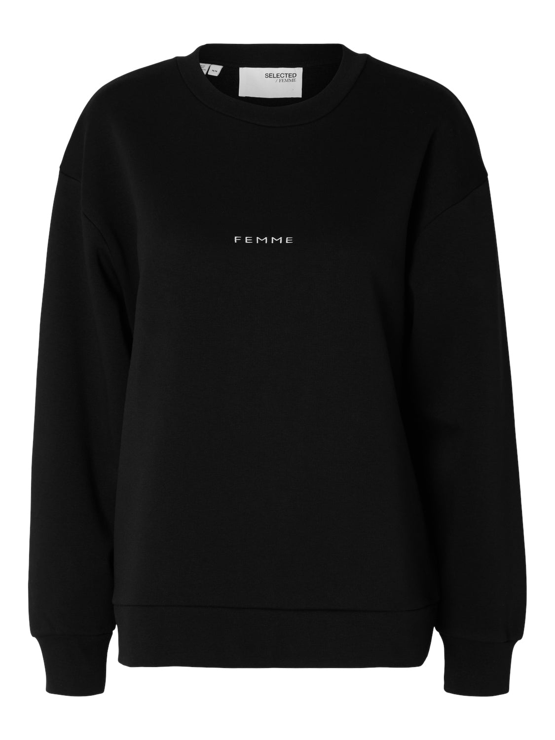 SLFLISA HANKIE LS CREW NECK SWEAT BLACK