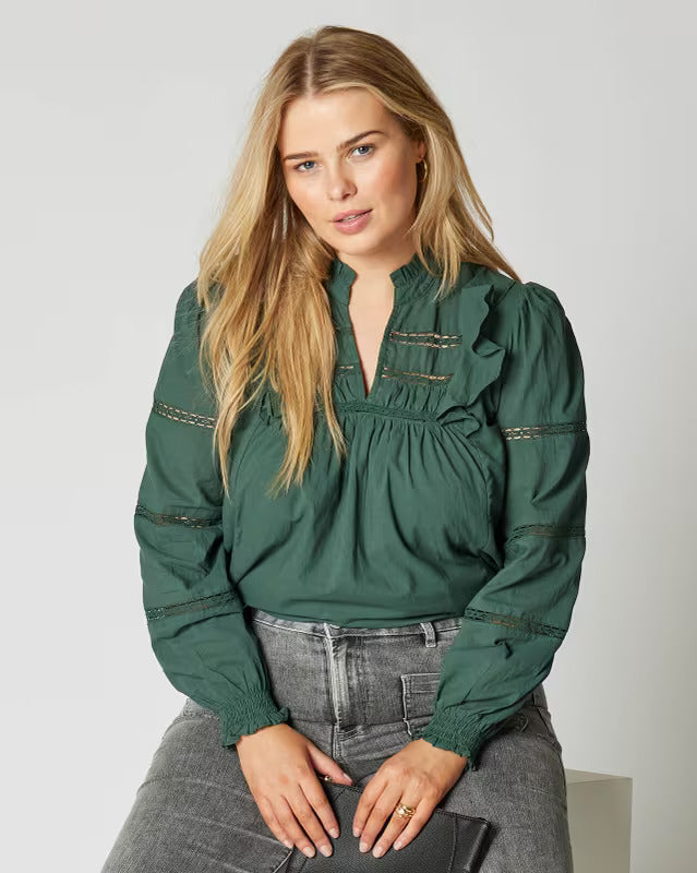 Demi bluse Dark green