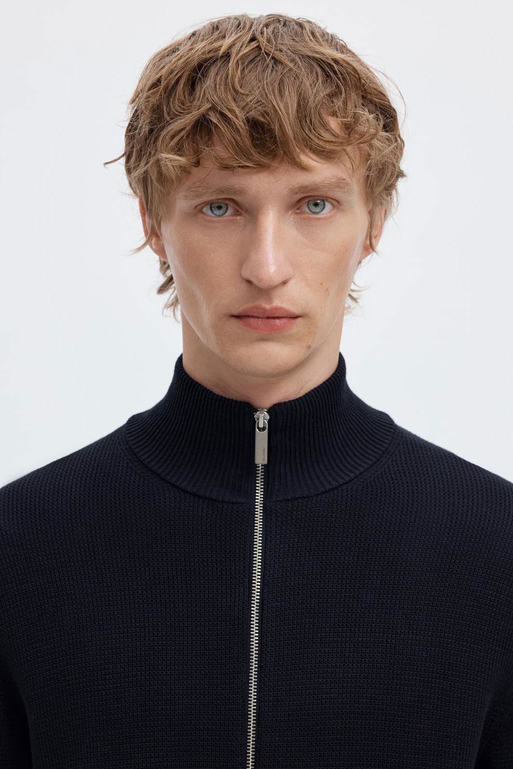 Slmdane Ls Knit Reg Struc Full Zip Noos