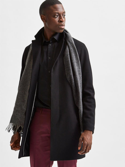 SLHHagen Coat Black Twill