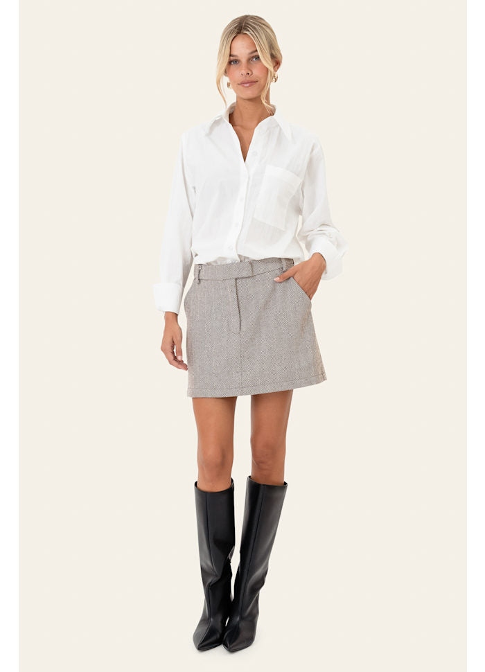 Kaia Mini Skirt - Brown stripes