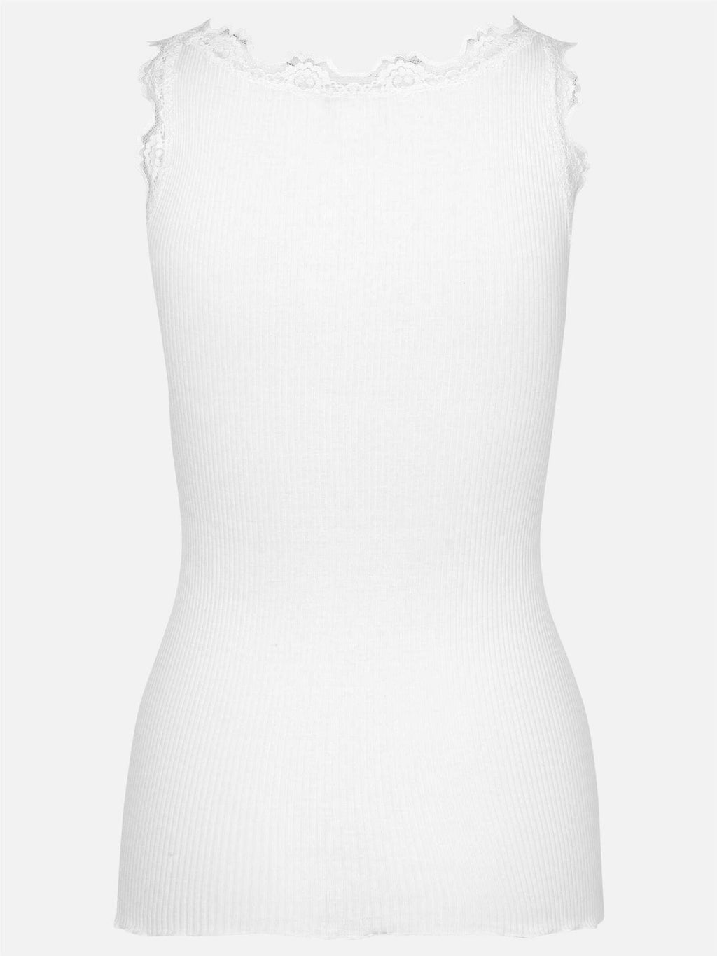 Babette Silk U-neck Lace top - new white