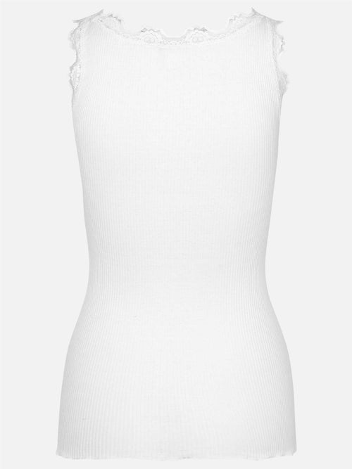 Babette Silk U-neck Lace top - new white