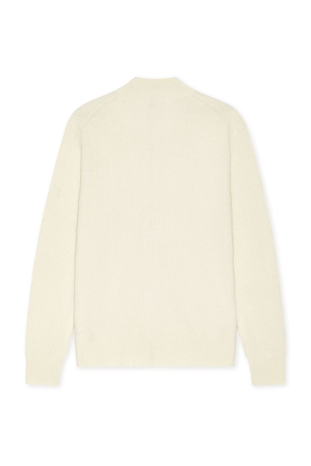 Wool Rib Zipper Knit