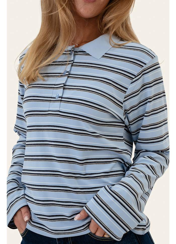 Carly Polo - Blue white stripes