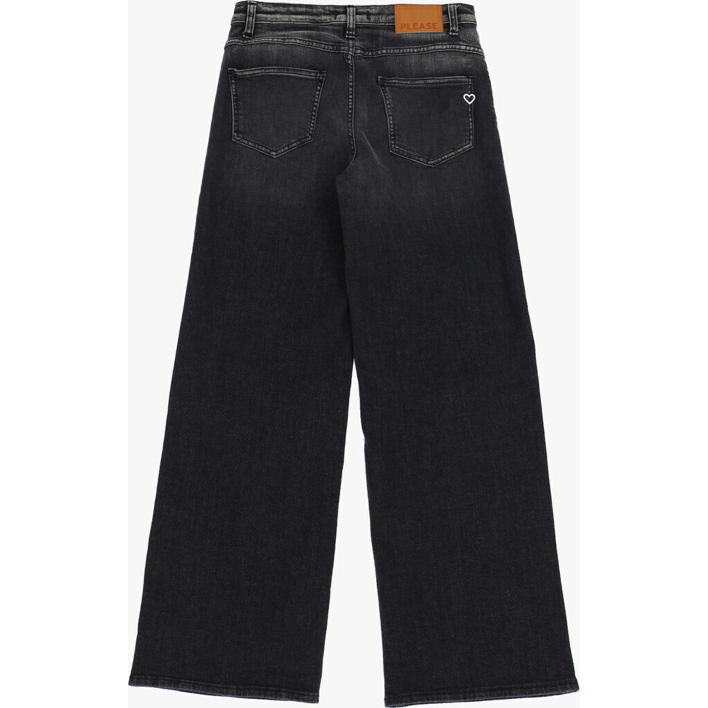 Anne Black Denim wide jeans