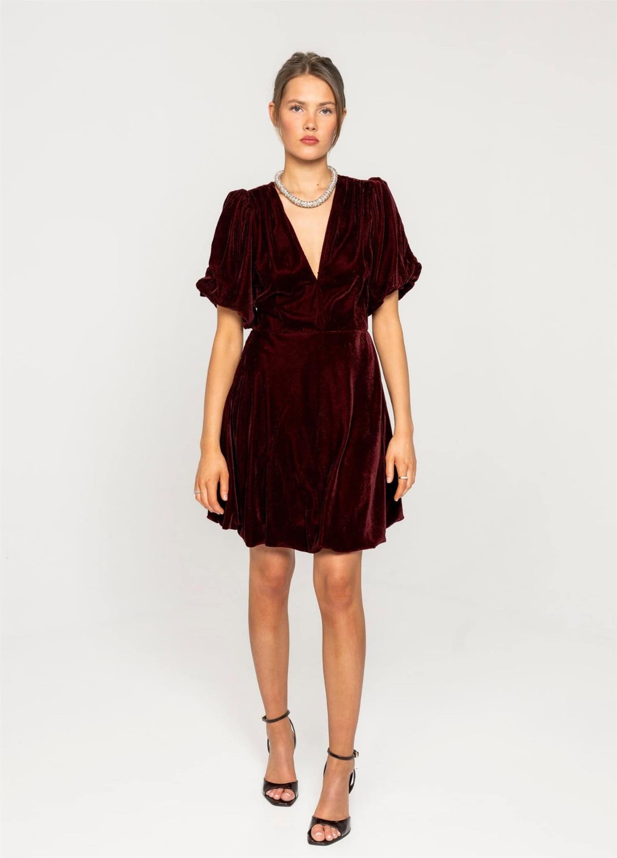 Blake Dress Velvet - Bordeaux