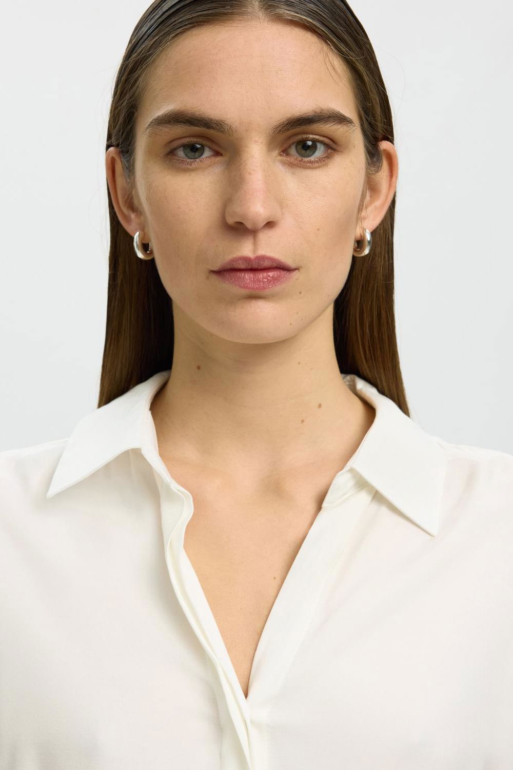 Slwjonna Reg Ls Open Collar Shirt Noos