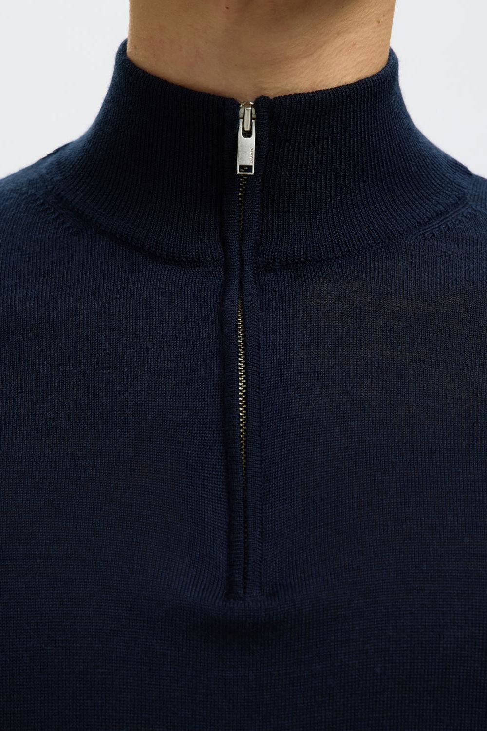 Slmtray Ls Knit Merino Half Zip Noos
