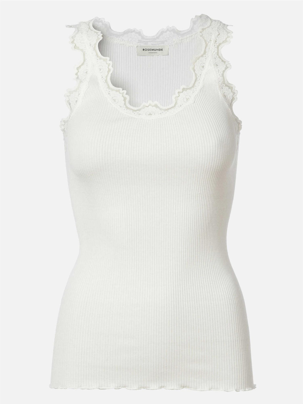 Babette Silk U-neck Lace top - new white