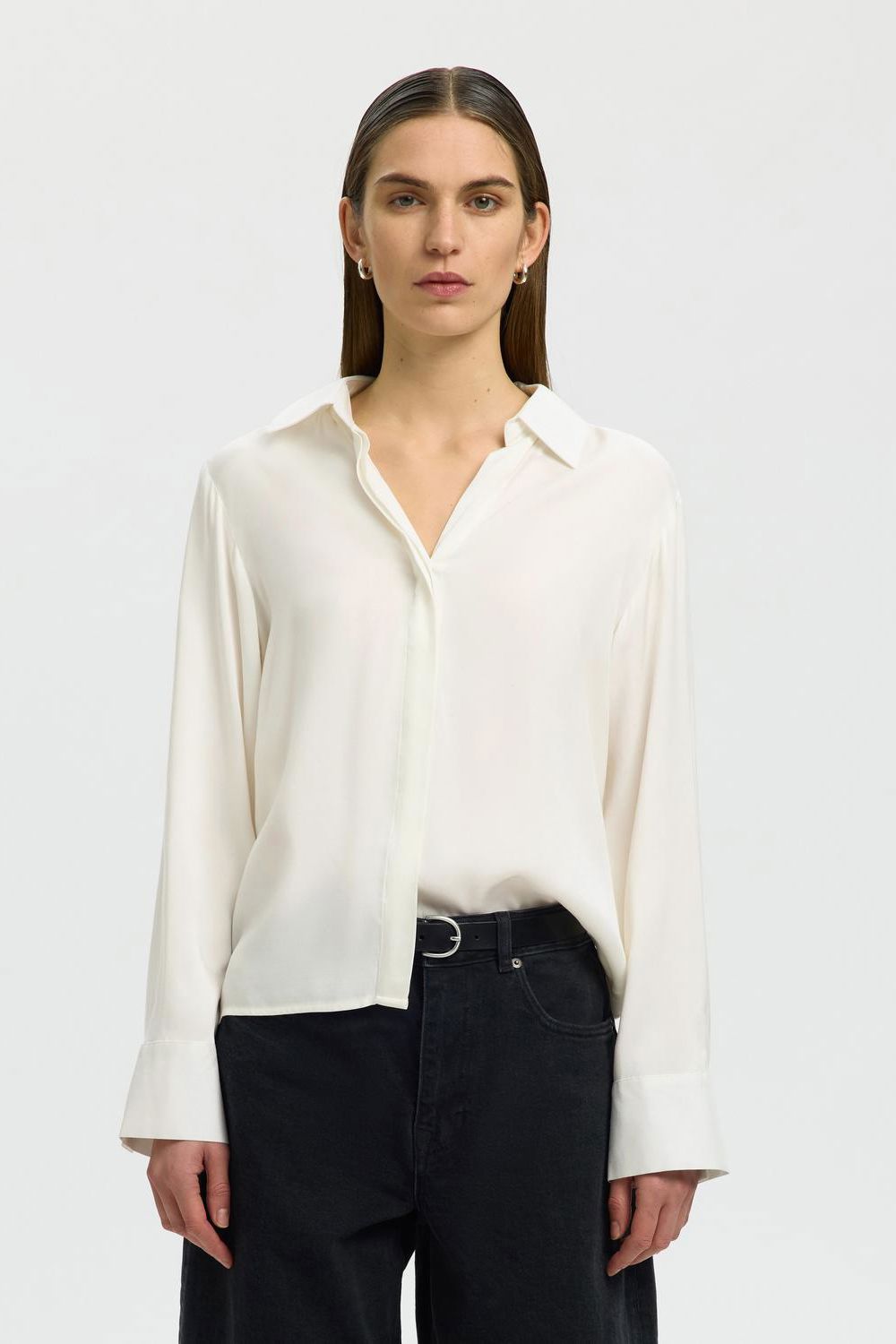 Slwjonna Reg Ls Open Collar Shirt Noos