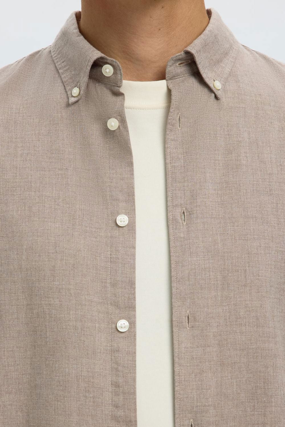 Slmcole-Jay Reg Melange Ls Shirt Noos