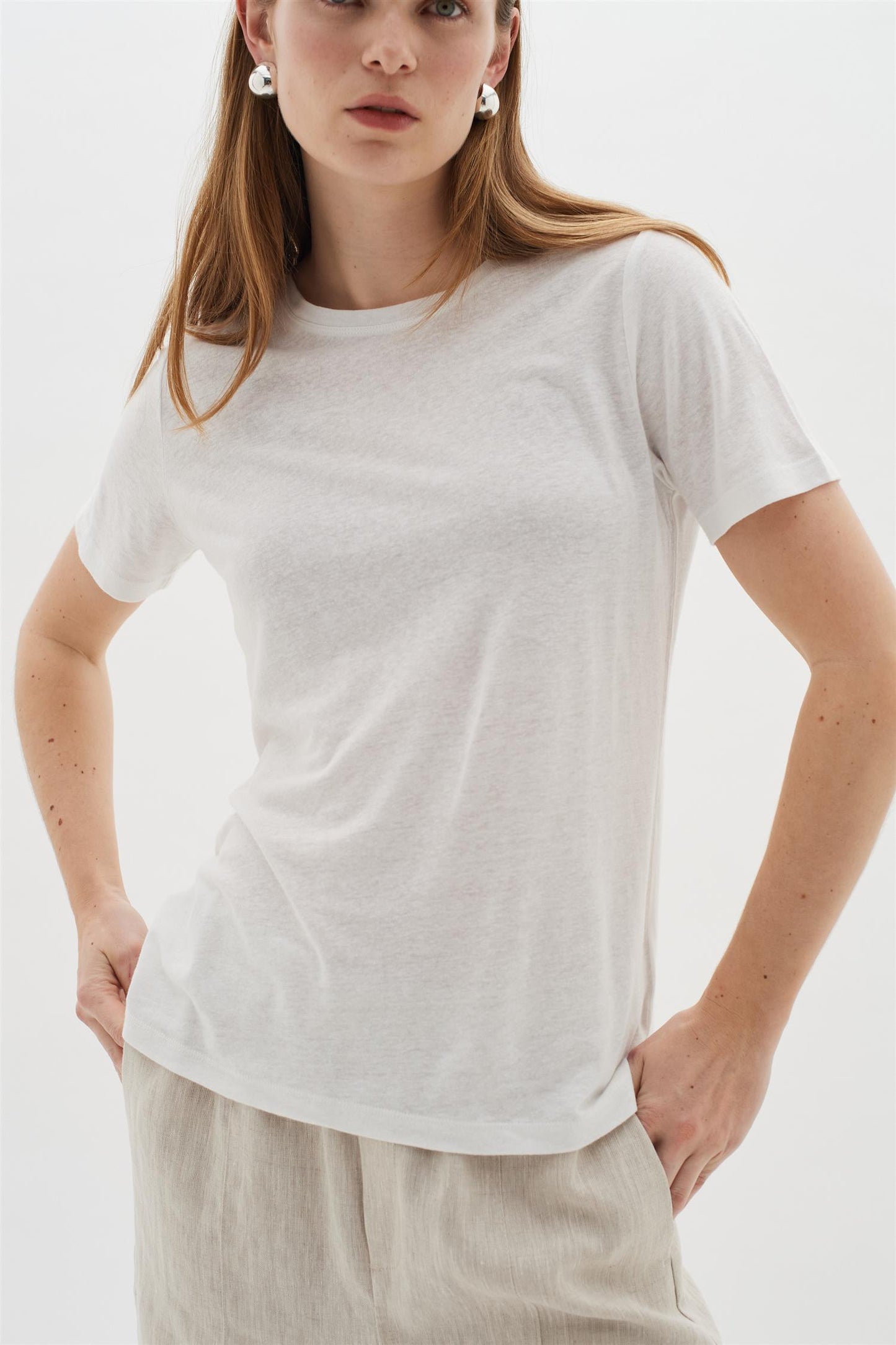 Alma lin t-shirt hvit