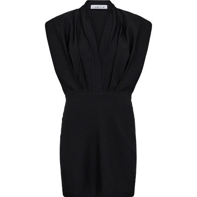 L'egance Crop Drape Dress - Black