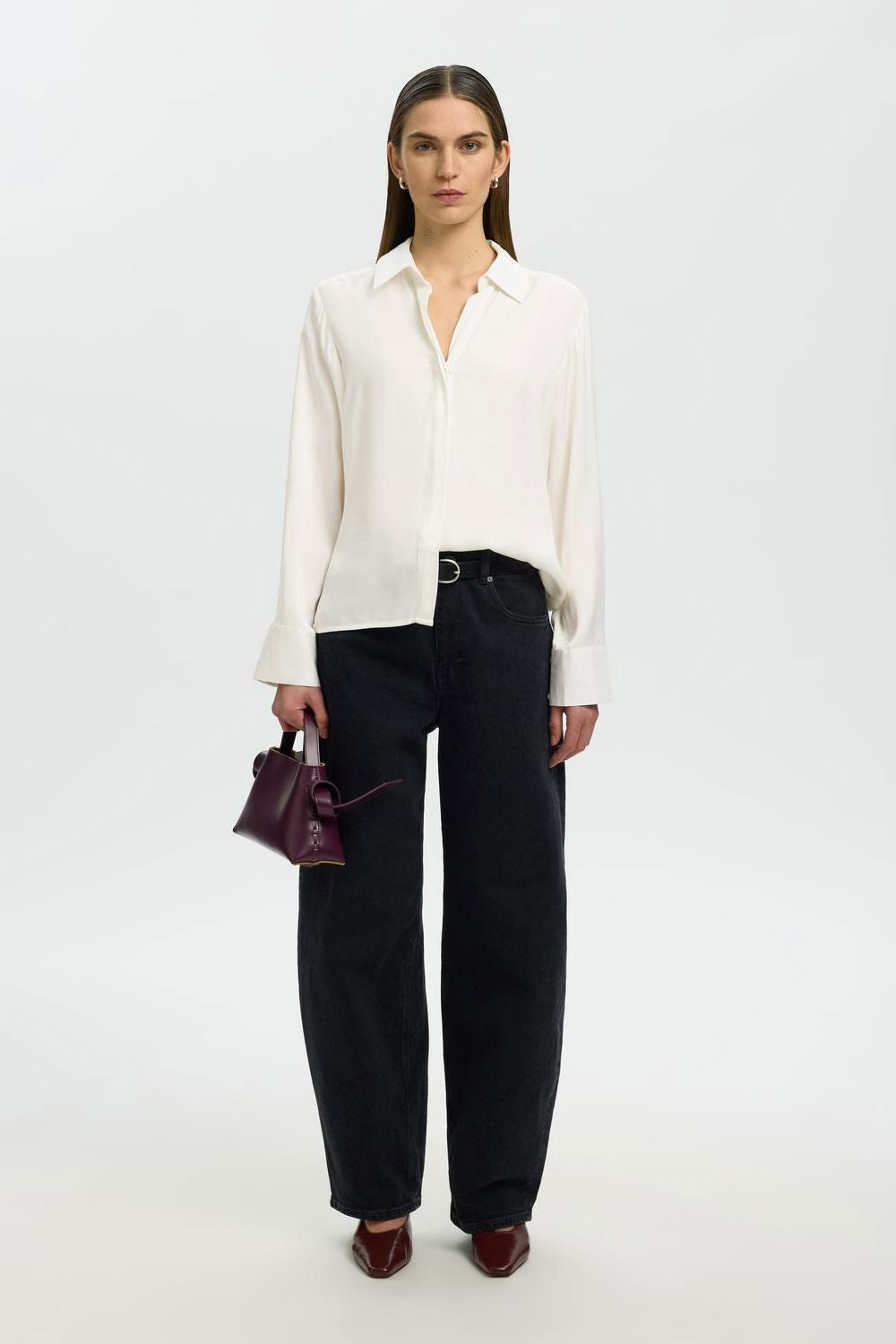 Slwjonna Reg Ls Open Collar Shirt Noos