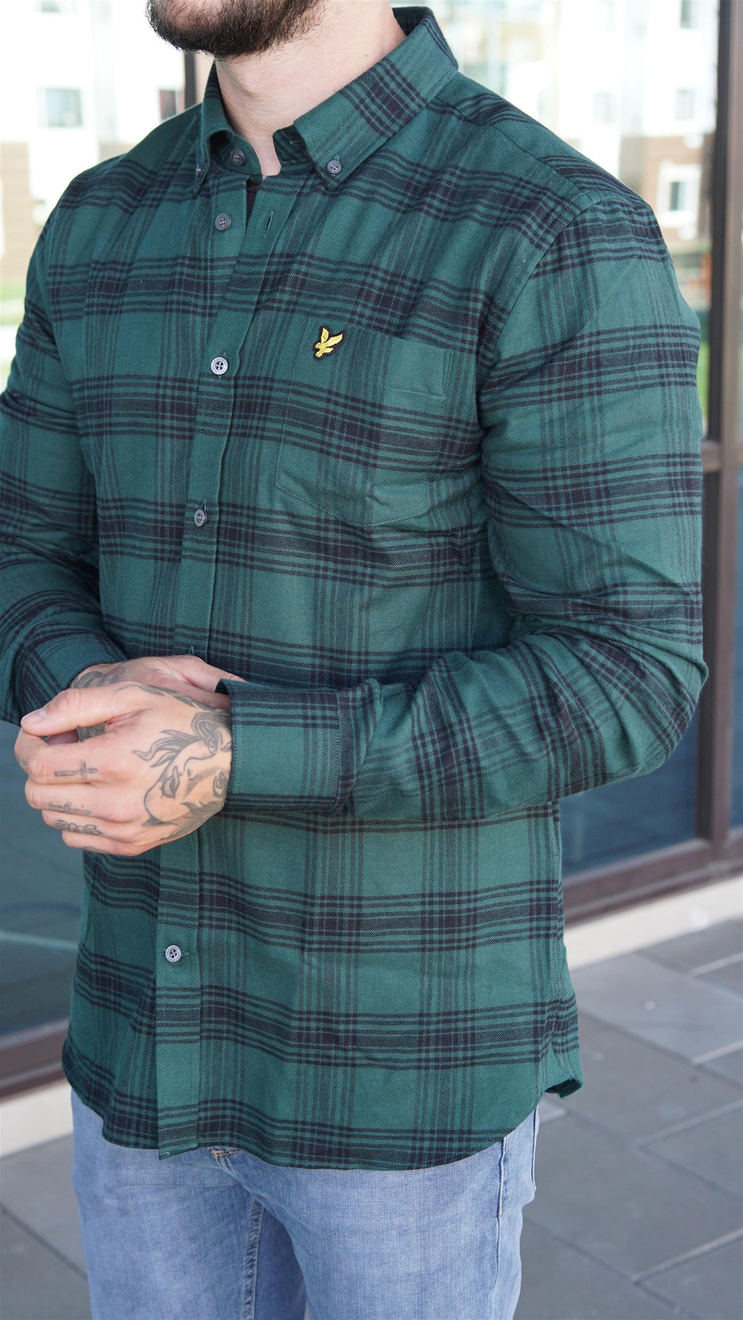 Tonal Check Flannel Shirt