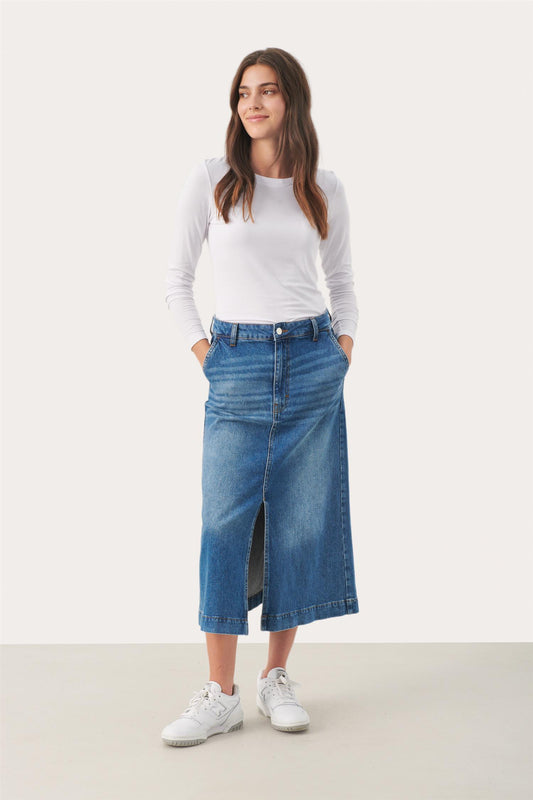 CaliaPW Skirt Jeans medium blue