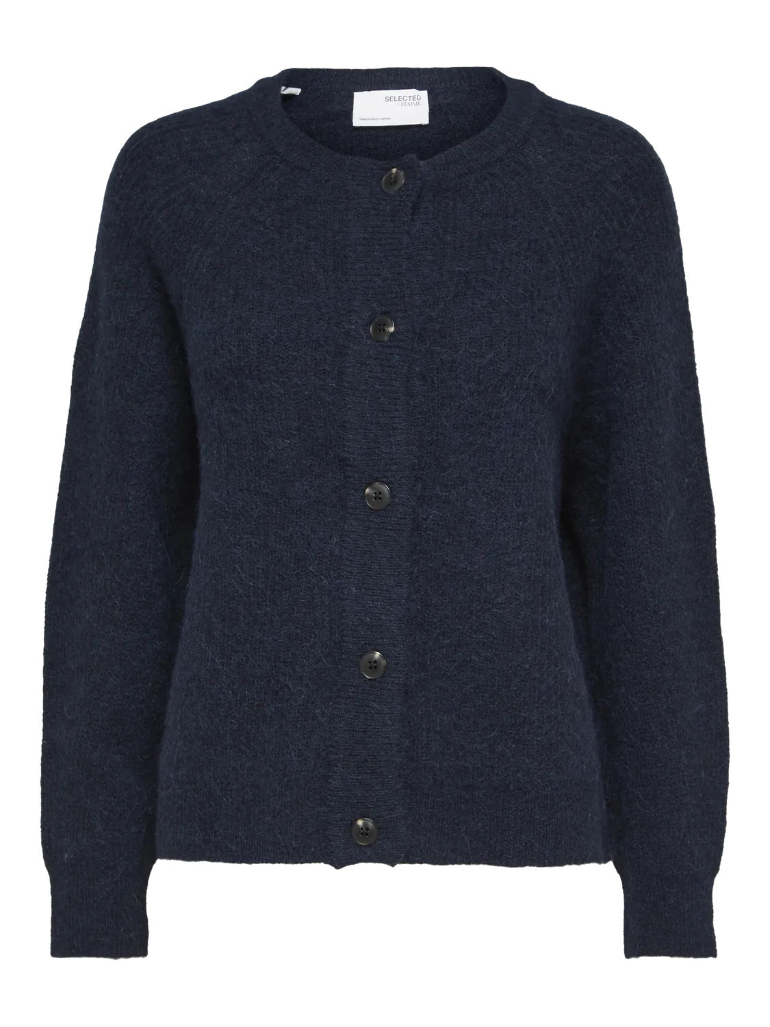 Rai strikket ull genser navy